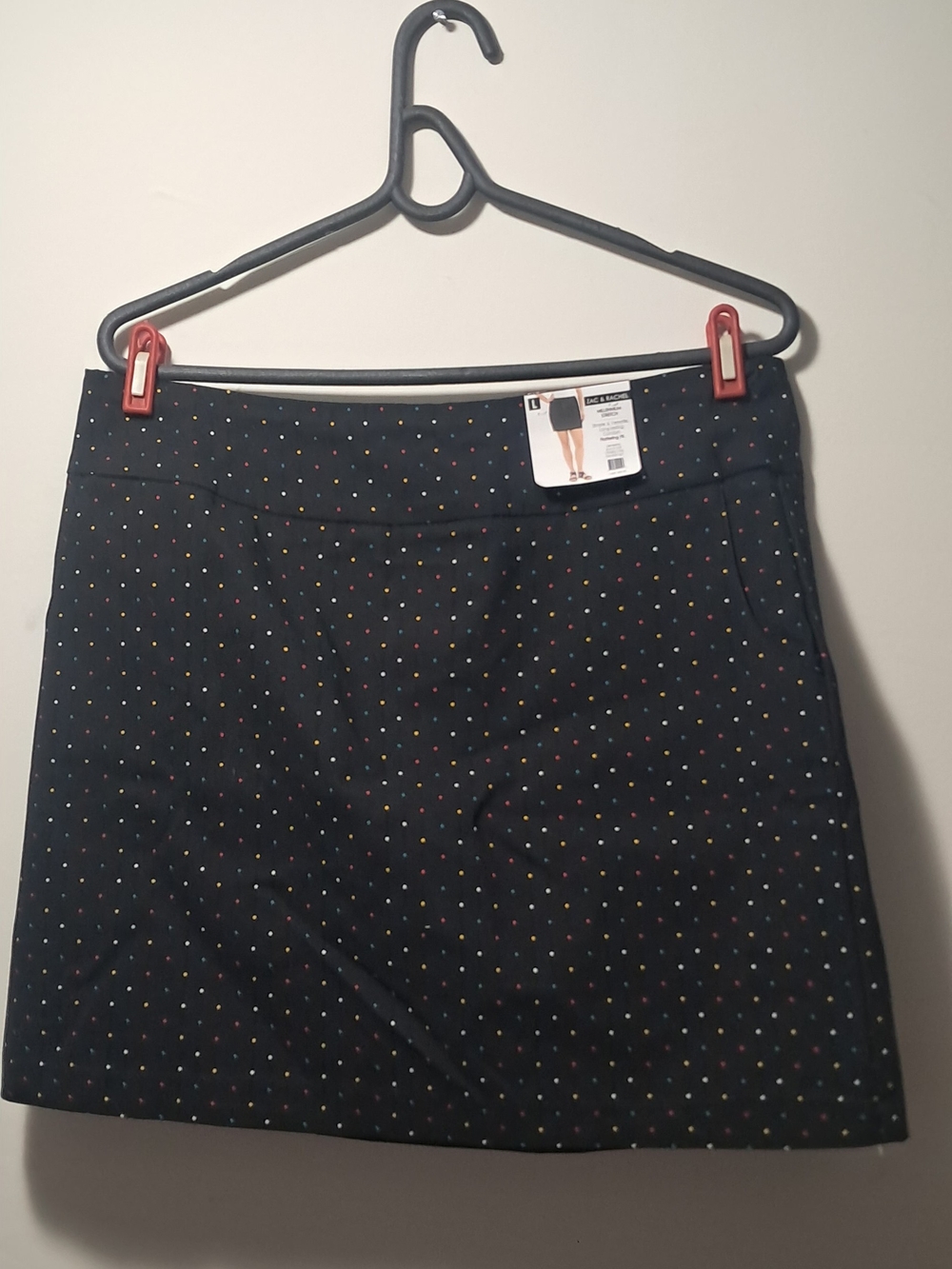Black Polka Dot A-Line Skirt - Multi-Color Dots